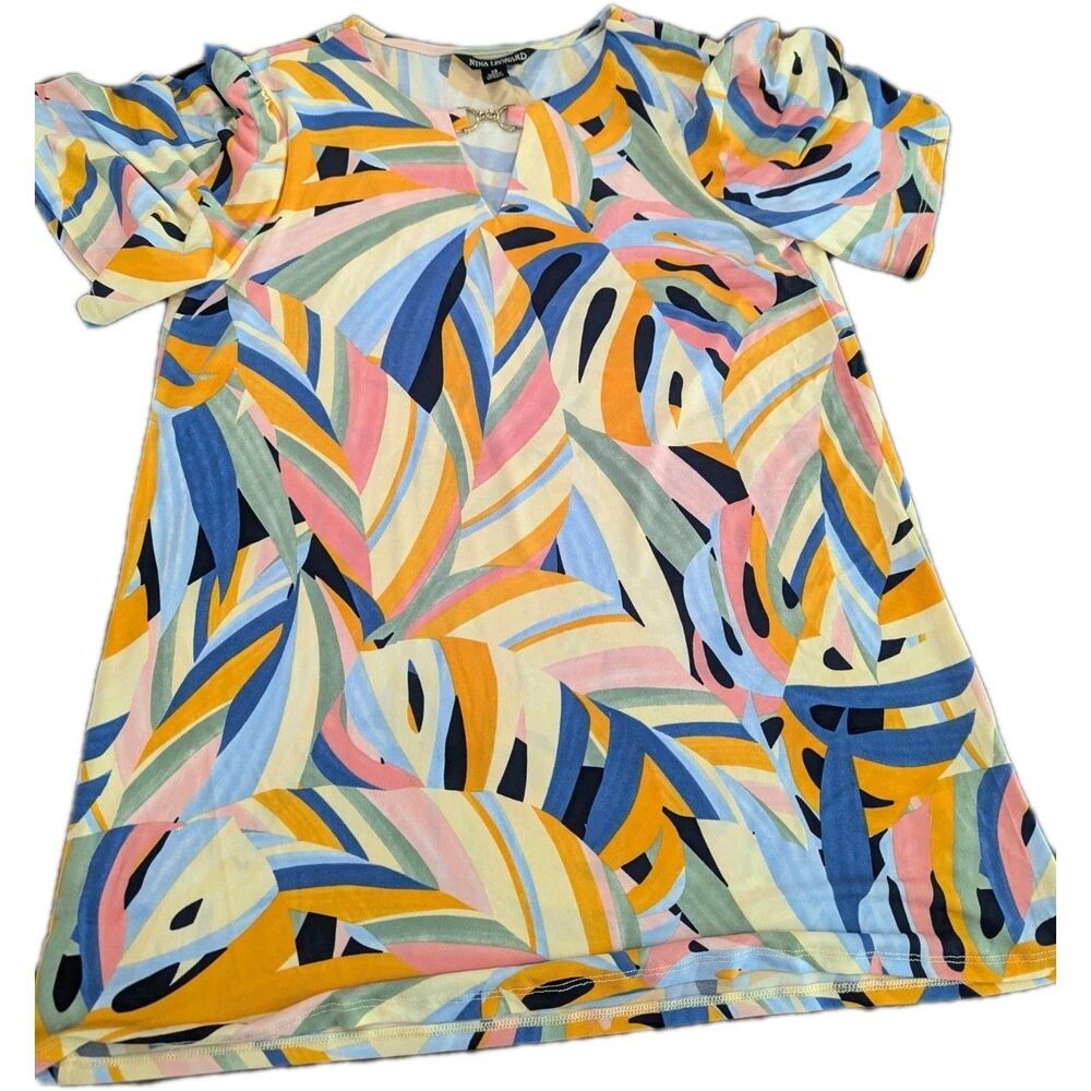 Womens Designer‎ Classic Nina Leonard Blouse Sz XS